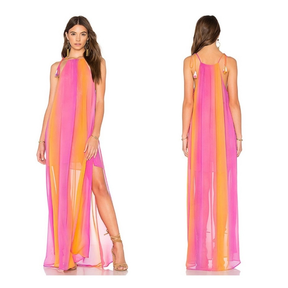 Show Me Your MuMu Pink and Orange dress - Picture 2 of 10